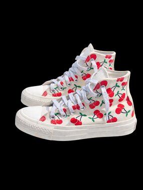 Converse Women's Cherry Print High Top Sneakers, 5